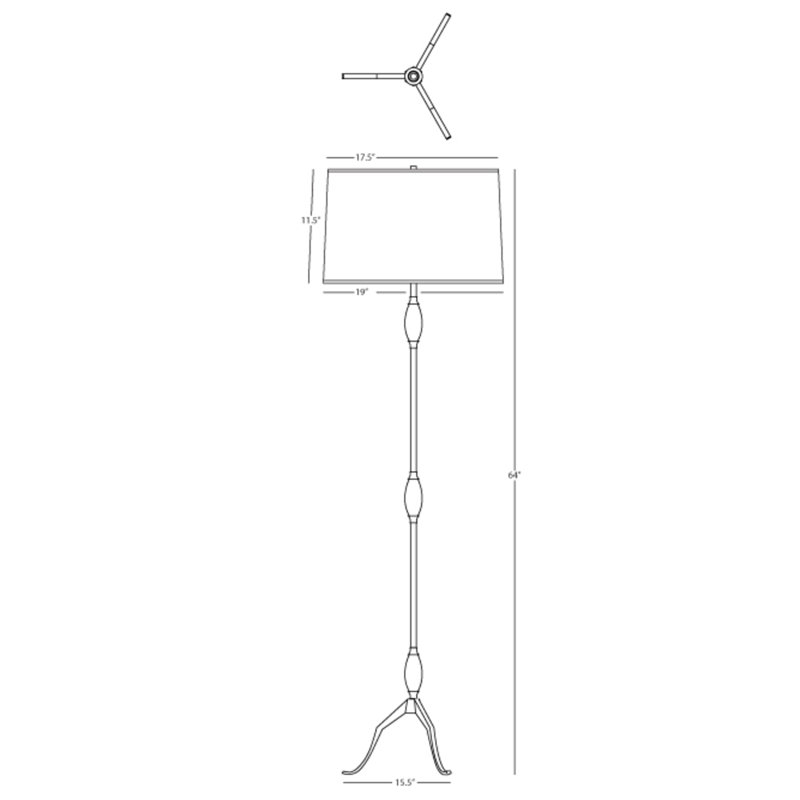 Grace Floor Lamp, Deep Patina Bronze