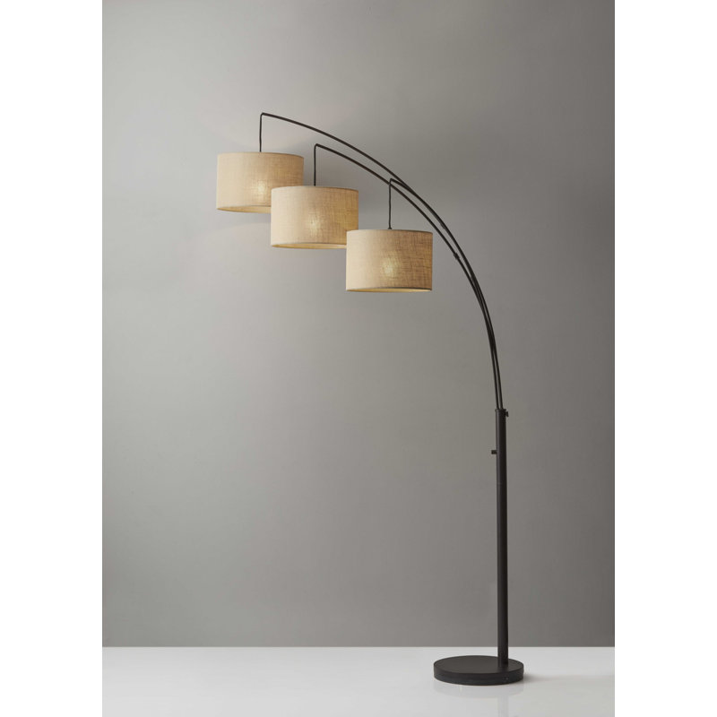 Desidéria 74'' Task Floor Lamp Set, Bronze, Burlap