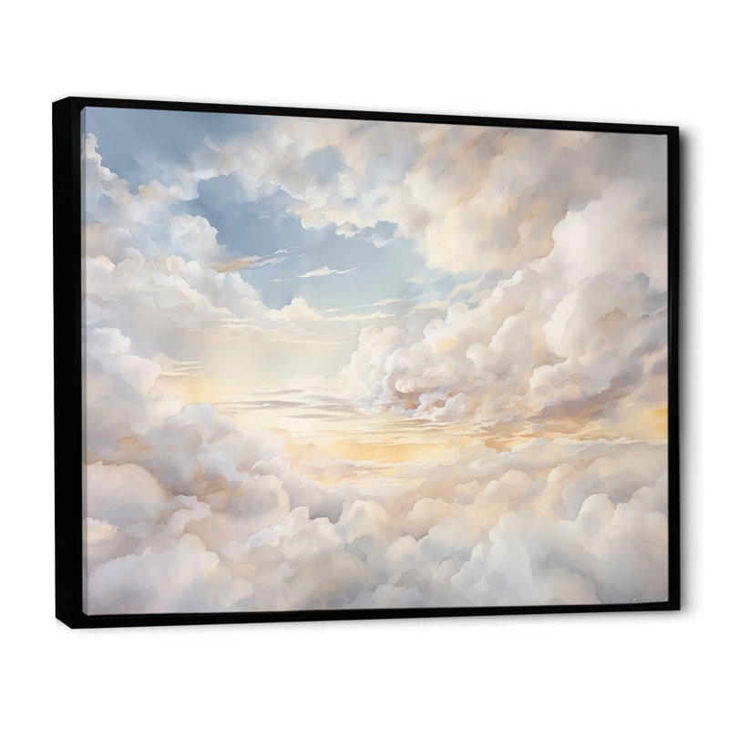 «Clouds Charm In Winter», reproduction sur toile, H 24 po x l 32 po, Cadre flottant noir