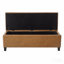 Banc ottoman avec rangement, surface en PU marron, pieds en bois d'hévéa, capacité de charge de 136 kg
