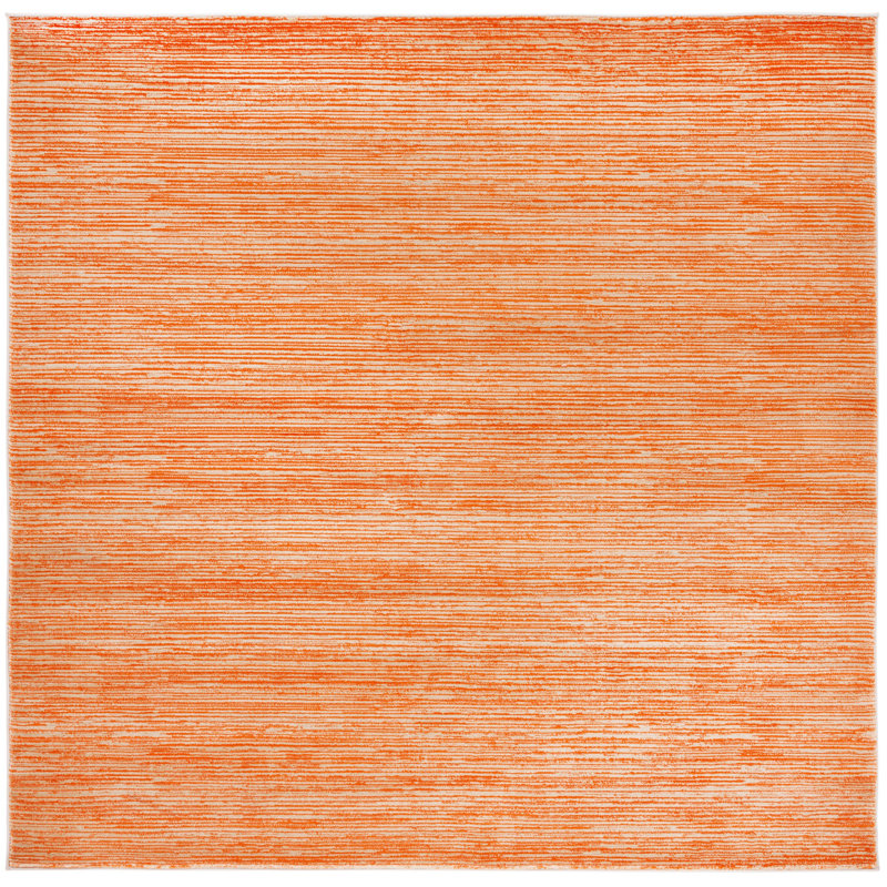 Ahir Orange Area Rug, Square 5'