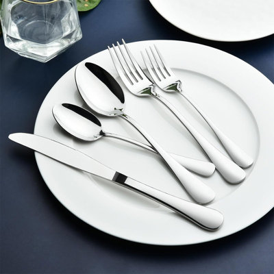 40 Piece Stainless Steel Silverware Set Service For 8, Heavy Duty Flatware Cutlery Set With Steak Knives, Forks Spoons, Mirror Polished, Dishwasher Safe.
