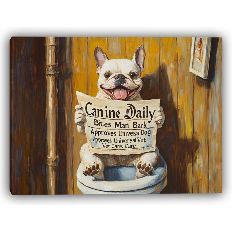 «Whimsical Jack Russell on toilettes with dog»