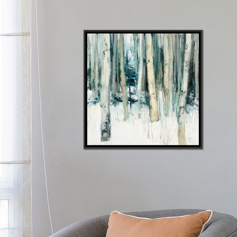 « winter thés ii », reproduction d’impression sur toile tendue, H 18 po x l 18 po x P 1,5 po, Toile avec cadre noir
