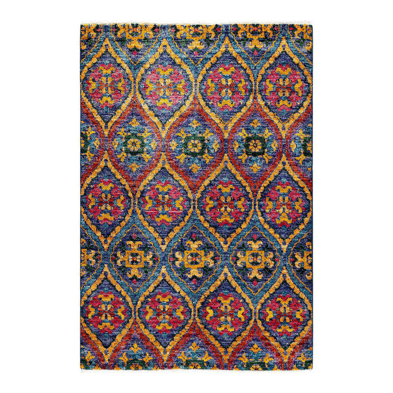 Contemporary One-of-a-Kind 4' 0" X 6' 0" Hand Knotted Area Rug