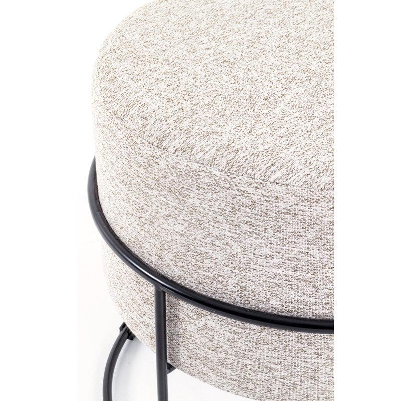 Carovilli Steel Accent Stool, Cream