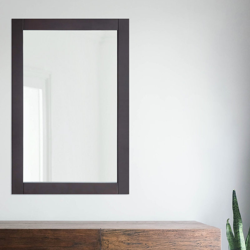 Miroir de salle de bain Akhari, 30 po x 24 po, Noir mat doux