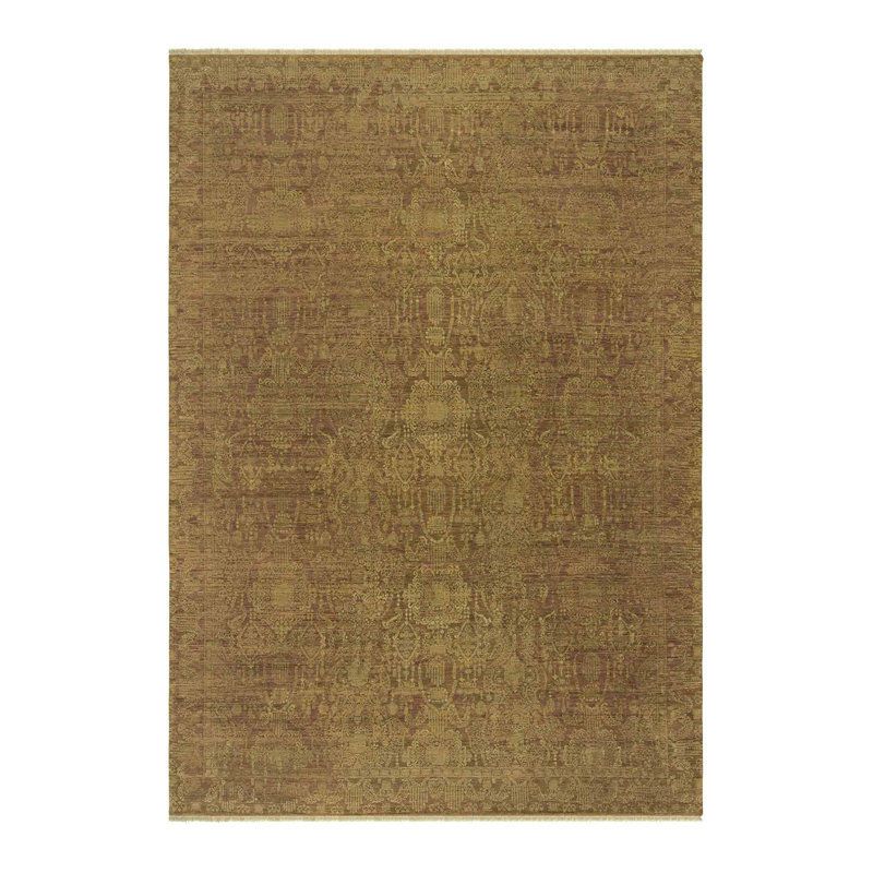 Kohinoor Wool Geometric Area Rug in Orange, 2' x 3'