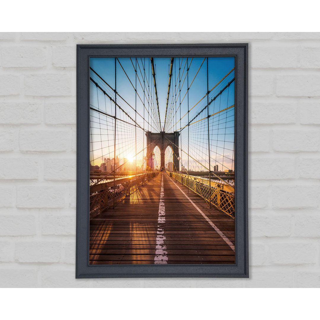 Brooklyn Bridge Sun - Einzelner Bilderrahmen Kunstdrucke