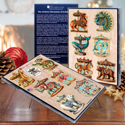 Carousel Animals Christmas Ornaments Set Of 12 By G. Debrekht