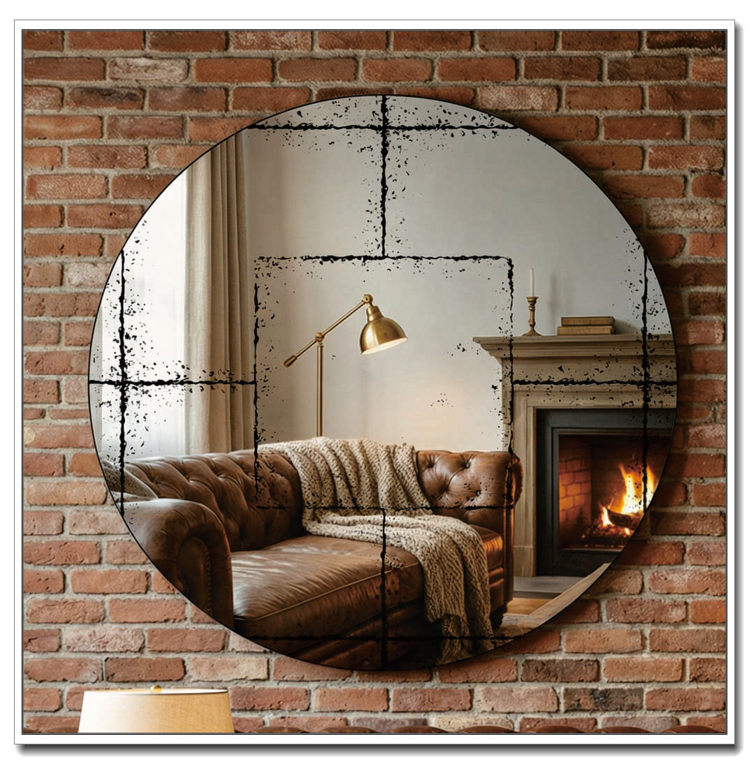 Round Mirror Frame Design Trent Austin Design® Round Wall Mounted Mirror Vintage Industrial ...