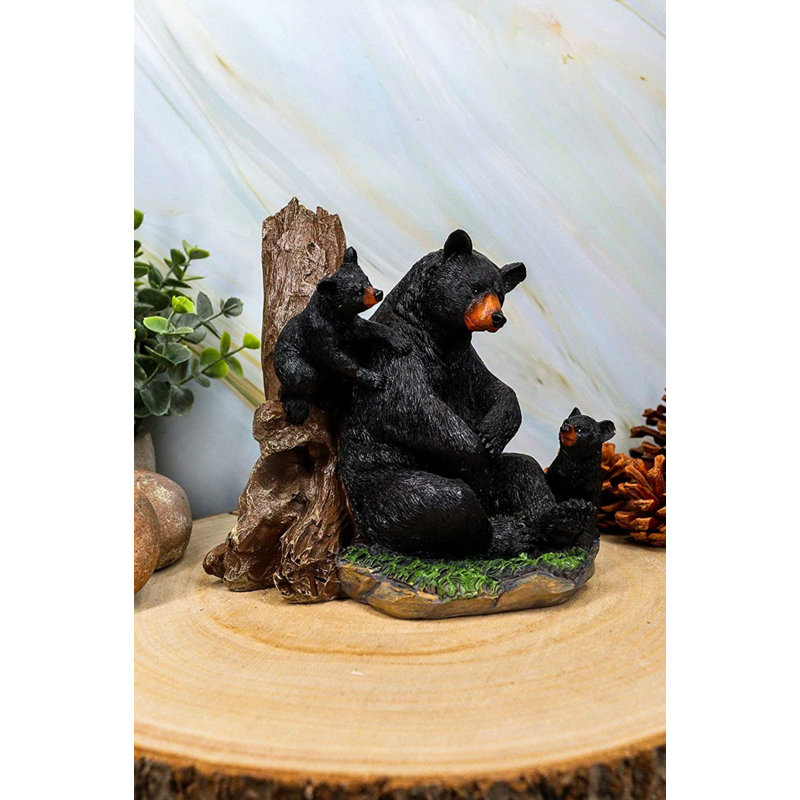 Figurine Cedernier ours et ses petits dans les bois