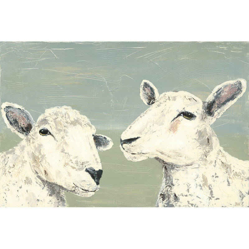 Bashful Sheep I by Jade Reynolds - Wrapped Canvas Print, 20cm H x 30cm W