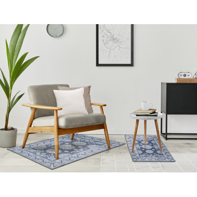 Harnden Flannel 2-Piece Washable Rug Set