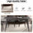 62.99 Inch Black Curved Edge Artificial Stone Dining Table, Dark Grey Metal Leg 6 Seater Kitchen Table-1564992665