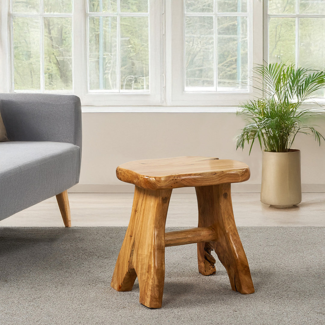 Minnick Solid Wood Accent Stool Loon Peak®