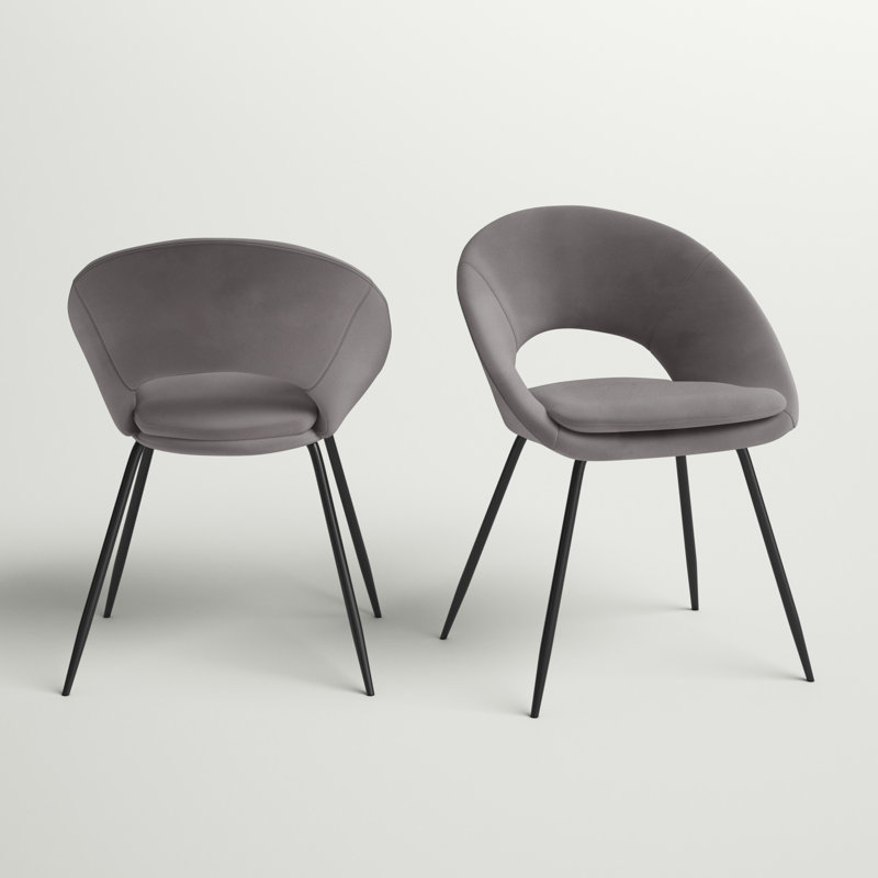 Cale Velvet Armchair, Black, Grey