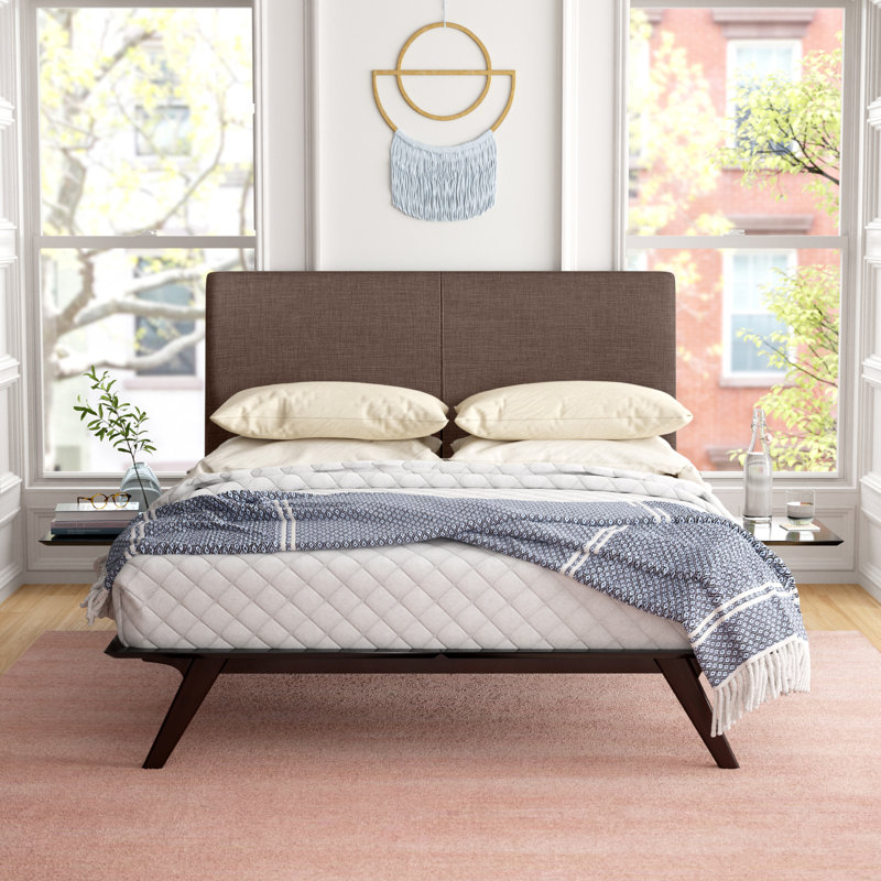 Ensemble de chambre à coucher 3 pièces Tracy, Brun, Grand, 3 pièces : 1 lit et 2 tables d'appoint