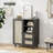 Rattan Buffet Cabinet With Drawers And Adjustable Shelf, Sideboard Storage Cabinet-833155824