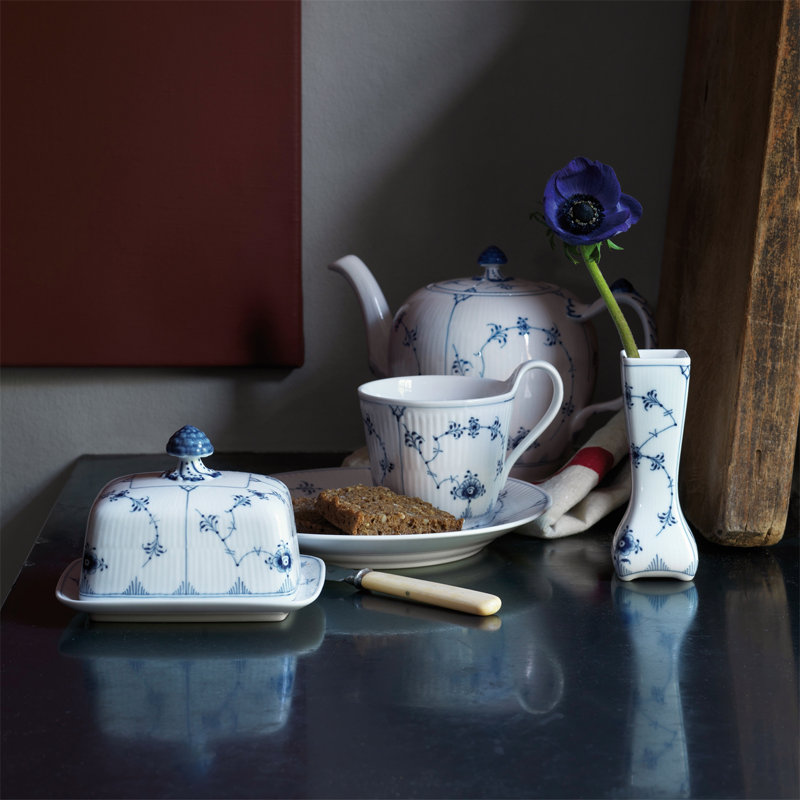 Royal Copenhagen Blue Fluted Plain Butter Dish