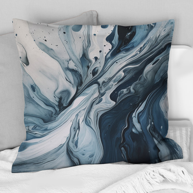 Coussin décoratif bleu et gris Elixir III - Abstract Abstract
