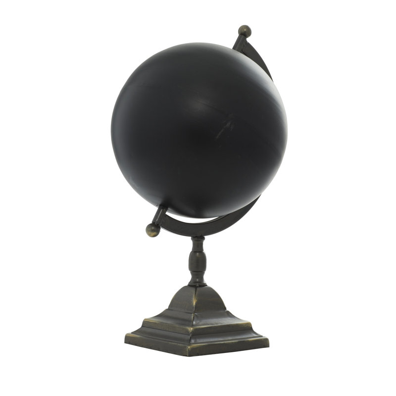 Sleek Industrial Black Iron 20" Decorative Globe