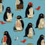 Murale de collage fantaisiste Penguins-2063282533