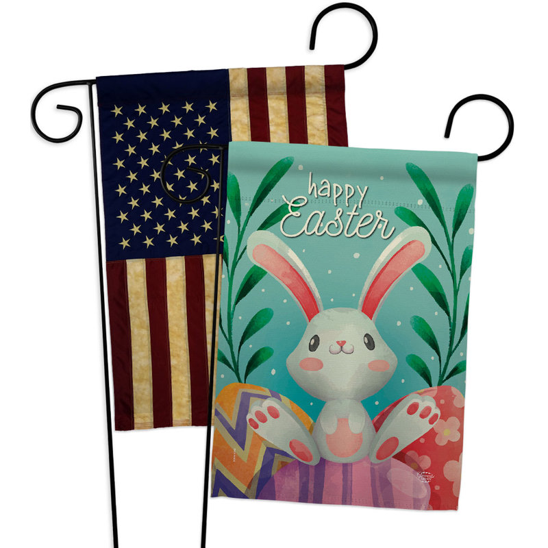 Double Sided 18.5 in. H x 13 in. W Polyester Easter Garden flag
