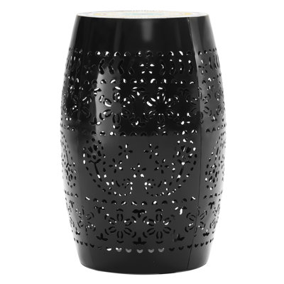 12" Side Table - Black | Alluring Mosaic Accent With Ceramic Tile Top And Iron Frame Suitable For Indoor Outdoor Locations Like Patio, Porch, Yard Functional Snacks, Beverages, Plants Rust Coating