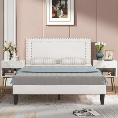 Upholstered White Bedroom Set(Set Of 3)