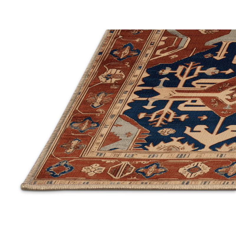 Machine Washable Persian Brown Area Rug, Square 6'