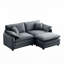 Canapé 2 places avec repose-pieds Corduroy-1573414085