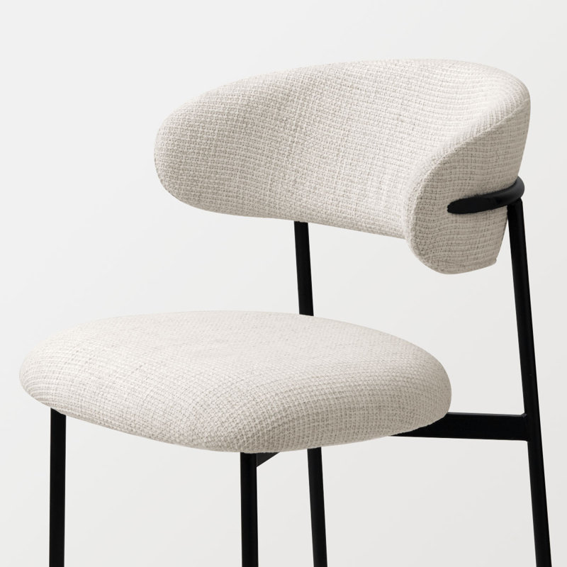 Chaise rembourrée avec pieds en métal, Beige Santi