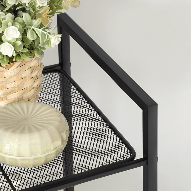 Support de rangement à 4 niveaux, tablette de salle de bain, support à plante extensible de style industriel avec tablette réglable, pour salle de bain, salon, balcon, cuisine, noir classique