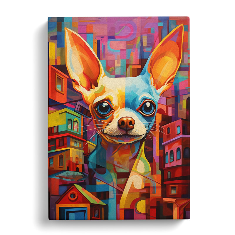 Chihuahua Constructivism No.2 - Wrapped Canvas Print, 60cm H x 40cm W x 3cm D