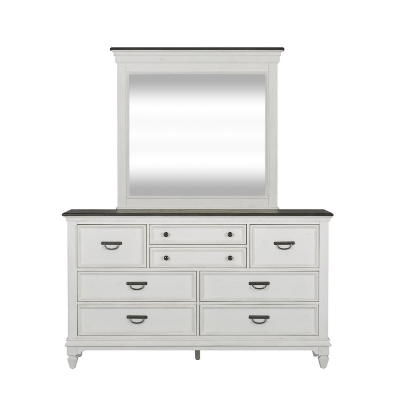 Colburn Queen Panel Bed w/ Dresser & Mirror, Chest Bedroom Set, Queen, 4 Pcs: Bed, 2 Dressers, Mirror