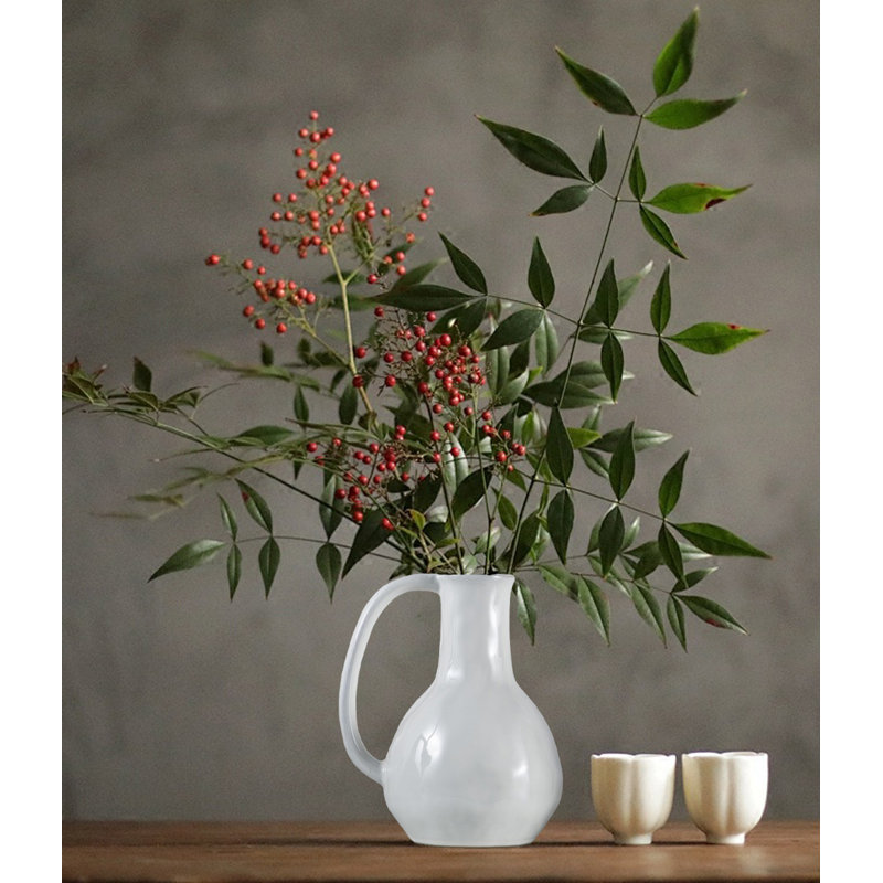 Vase en céramique avec grandes poignées, Blanc