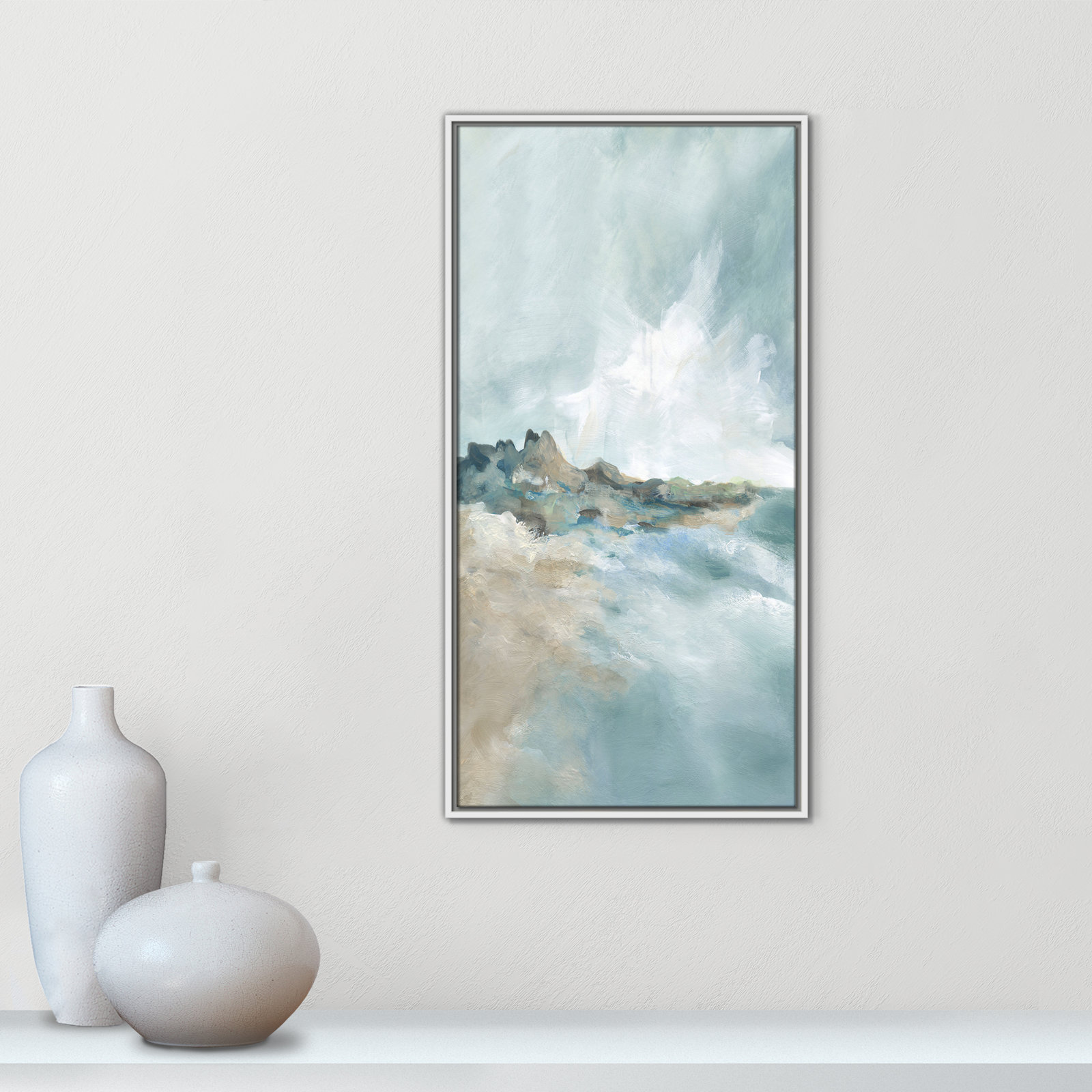 Sandpoint Print by Carol Robinson, 37.5" H x 19.5" W, White