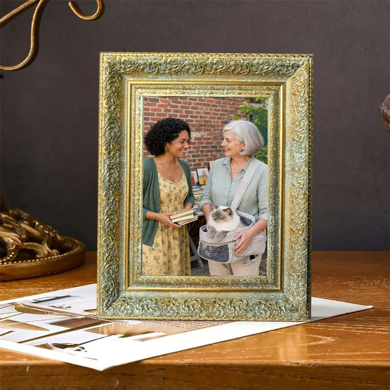 Cadre photo doré antique 1PC pour photos et décor de hall d'entrée 5 po x 7 po
