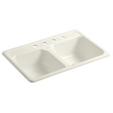 Delafield® Cape Dory 33" L x 22" W x 8-1/2" Top-Mount Double-Equal Kitchen Sink