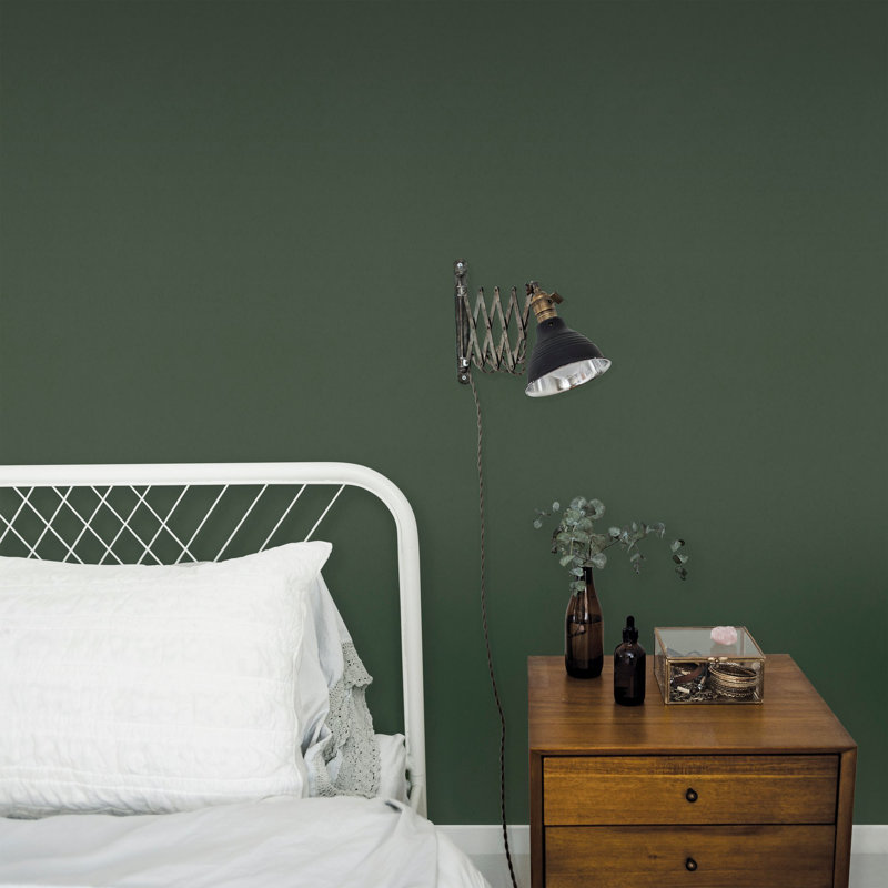 Alexavia Plain Texture Effect 10.05m x 53cm Wallpaper Roll, Dark Green