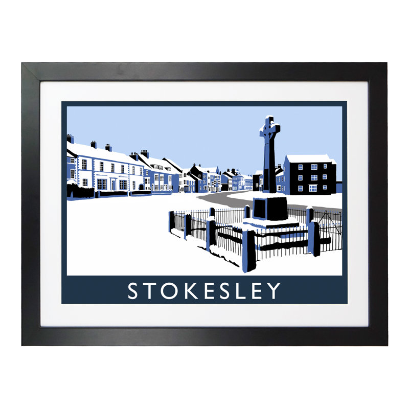 'Stokesley in Snow' 1 Piece Wall Art, 44 cm H x 54 cm W x 2.2 cm D, Black Wood Frame