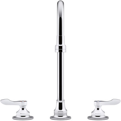 Triton Bowe 1.0 GPM Widespread Bathroom Sink Faucet with Aerated Flow, Gooseneck Spout and Lever Handles, Drain Not Included