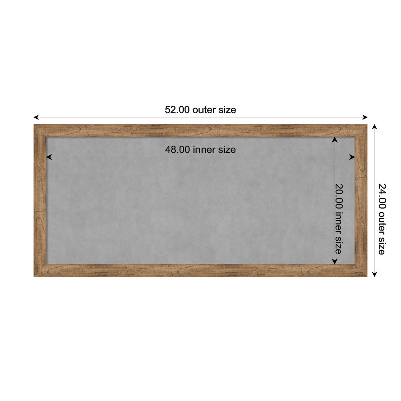 Tableau magnétique à cadre étroit Owl Brown, H 24 po x l 52 po
