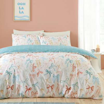 52% Polyester (Recycled), 48% Cotton Geometric Duvet Cover Set with Pillowcases