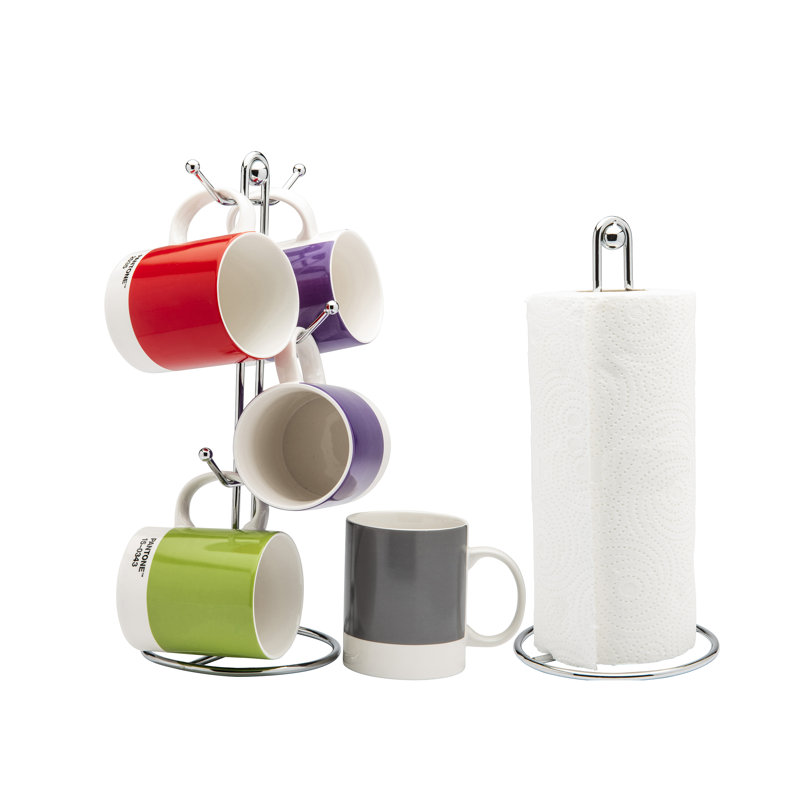 Kroll 2 Piece Mug Tree and Paper Towel Holder Set