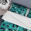 Turquoise noir imprimé animal - ensemble de housse de couette glam-109174132