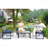 4-Piece Patio Furniture Set Rattan Gray Outdoor Balcony Porch Garden Backyard Lawn Furniture Acacia Wood Table Top Blue Cushion And Light Gray-2065713269-2065713264