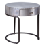 Table de bout ronde en aluminium à 1 tiroir Innes