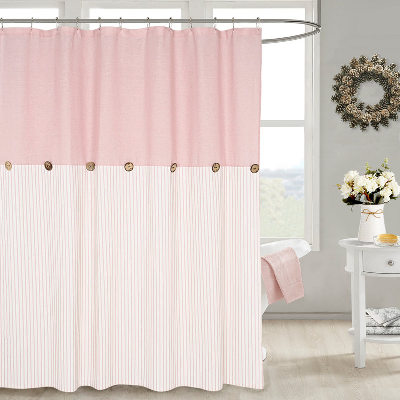 Rideau de douche Patchwork, H 72 po x l 72 po, Rose